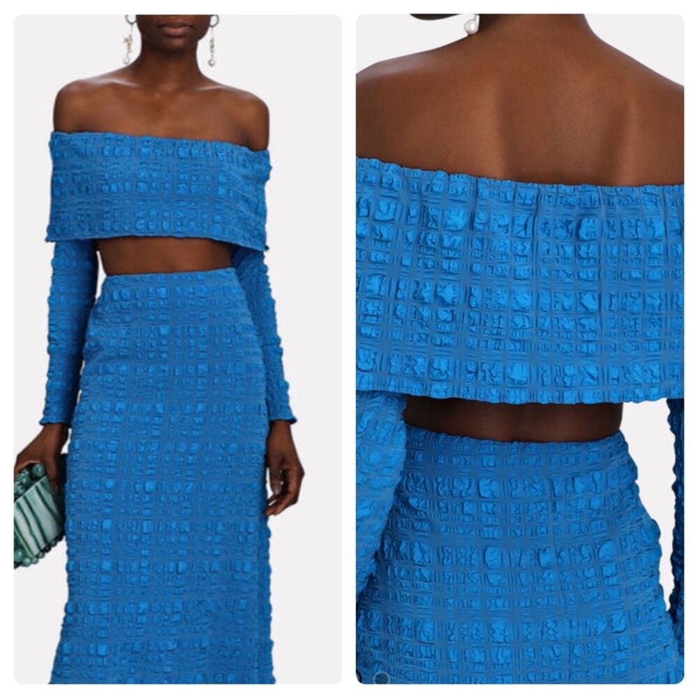 CULT GAIA Trina Off-The-Shoulder Top Persian Blue Size Medium